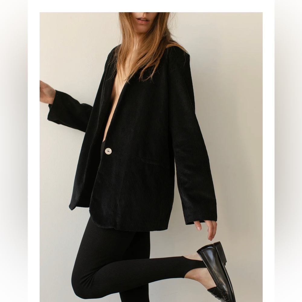 NWT DONNI Cord Blazer Black medium